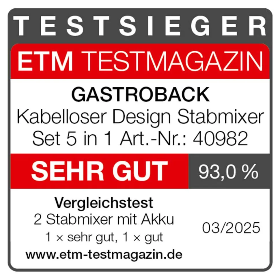 Kabelloser Design Stabmixer Set 5 in 1