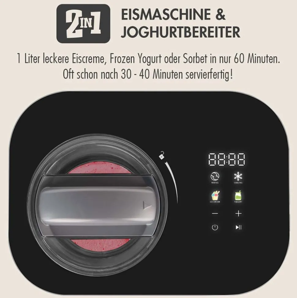 Mini Gelateria 2-in-1 Kompressor-Eismaschine 1 l